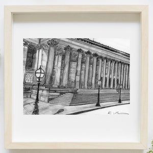 St George&#39;s Hall Liverpool Hand Drawn Print