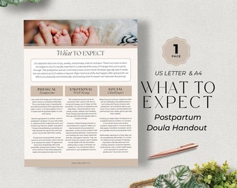 What to expect postpartum,  Recovery Guide, Postpartum checklist, postpartum client handouts, postpartum plan, postpartum essentials, doula