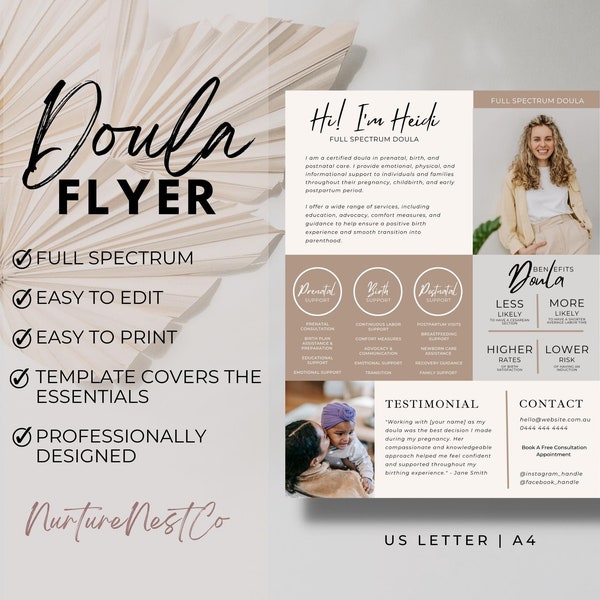 Doula Business Card Canva - Etsy