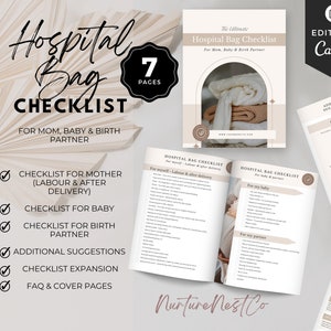 Hospital bag checklist, labour checklist, after delivery checklist, birth partner checklist, newborn checklist, birth checklist, birth doula