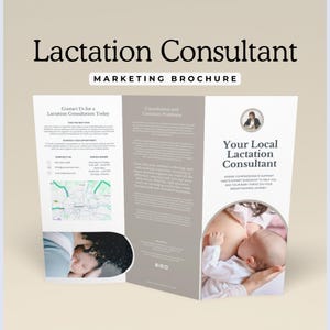 Dépliant pour consultante en lactation, brochure sur l'allaitement, aimant de bienvenue pour le soutien à l'allaitement, dépliant marketing modifiable pour l'entreprise sur l'allaitement