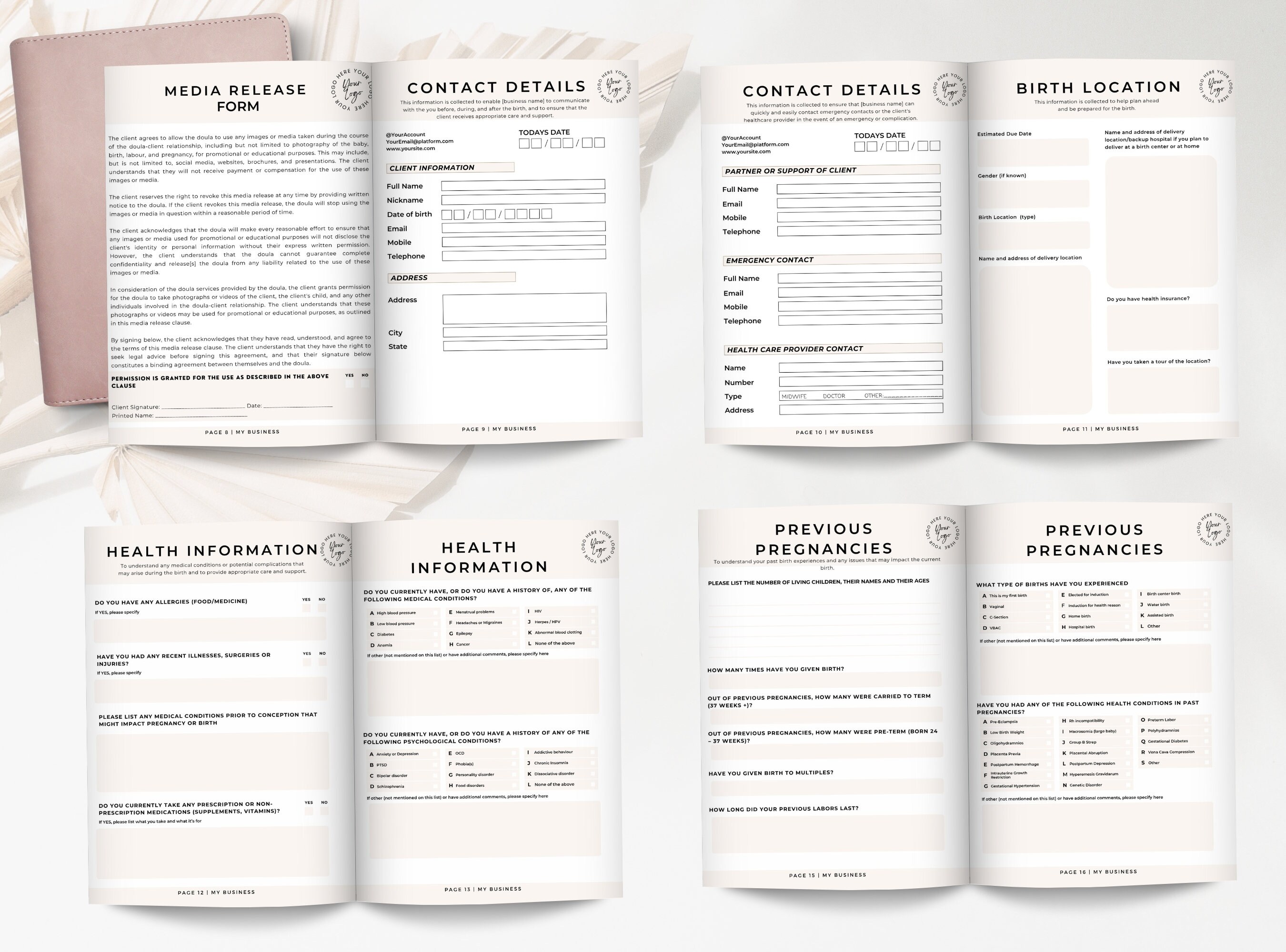 Birth Doula Client Intake Forms, Birth Doula Intake, Editable Doula ...