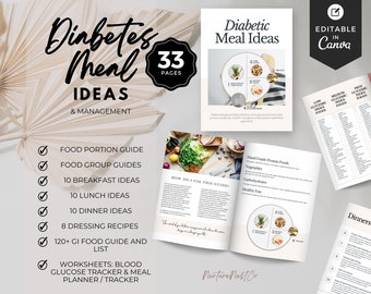 Diabetes Meal Plan, Diabetic Food List, Diabetic Food Chart, Blood Sugar Log, gestational diabetes, type 1, type 2, diabetic diet sheet, GI