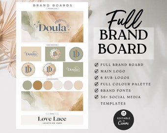 Doula branding kit, doula logo, doula business, doula start up, birth doula, postpartum doula, doula social media templates, doula marketing