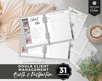 Doula Client pack, doula client file, doula business management, postpartum doula, birth doula, doula paperwork, doula logs, doula invoice