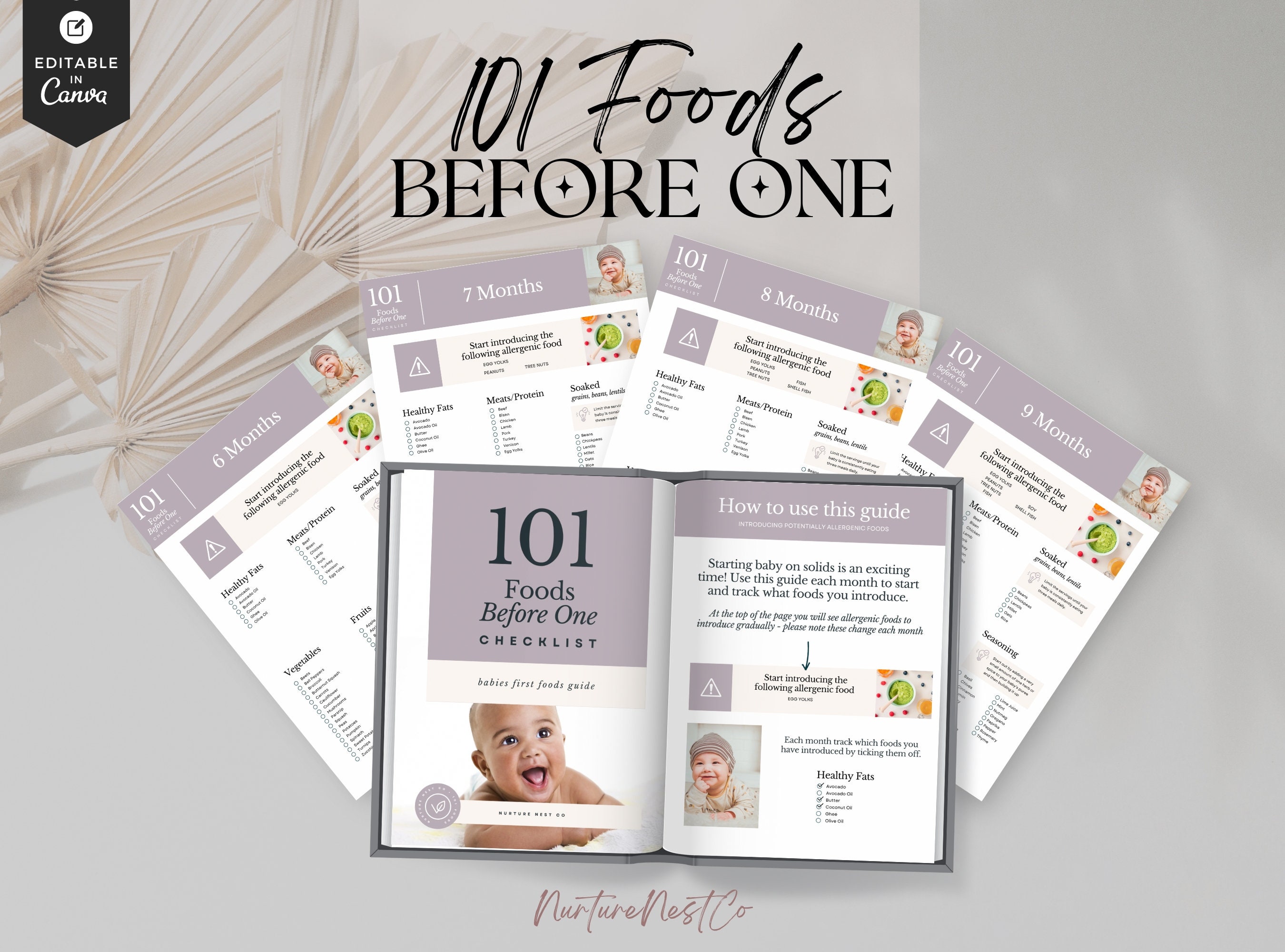 Vegan Baby Led Weaning 101 Before One Checklist · Vegan Baby Led Weaning  Food Tracker - PDF Download