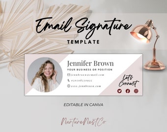 Email Signature Template, Email with logo & photo, Canva Signature Design, Professional, Gmail, doula marketing, clickable email signature