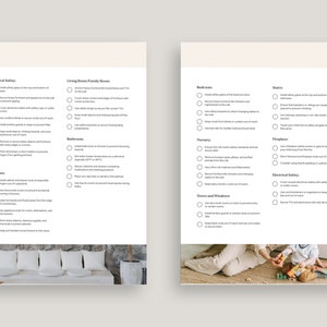 K&ouml;nnte beinhalten: Eine Checkliste f&uuml;r die Sicherheit zu Hause mit Abschnitten f&uuml;r allgemeine Sicherheit, Wohnzimmer, Schlafzimmer, Kinderzimmer, Badezimmer, Treppen, Kamine, T&uuml;ren und Fenster sowie elektrische Sicherheit.