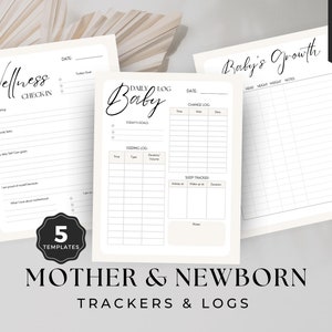Baby Log, baby sleep tracker, Baby Feeding, Diaper Changes, Lactation Consultant, Sleep Coach, Postpartum Doula handout, Newborn Tracking