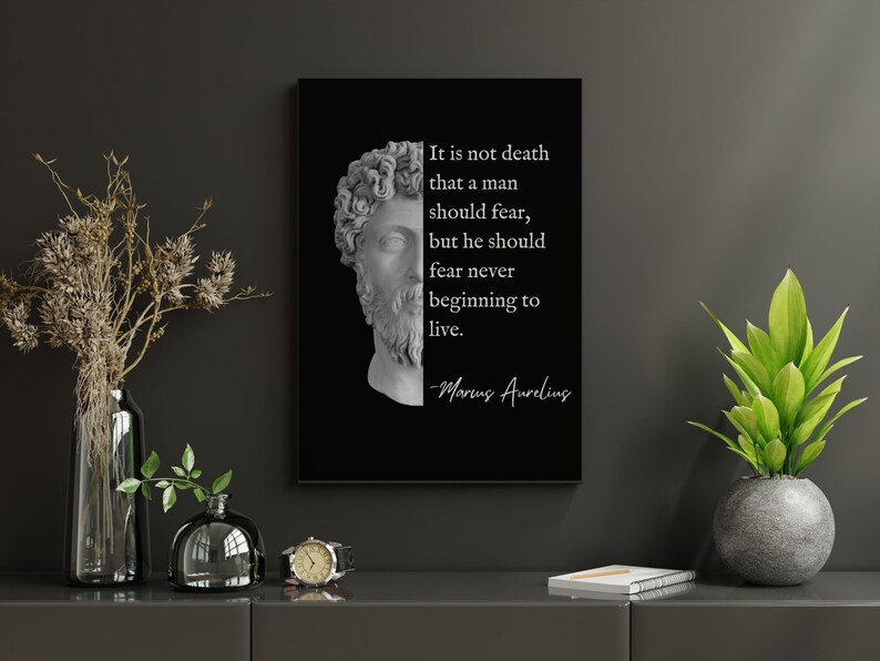 Marcus Aurelius Quote Wall Art Unframed Stoic Virtues Embrace Life Marcus Aurelius Quote Wall Art Unframed Stoic Virtues Embrace Life
