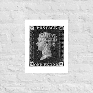 One Penny Black Poster Print Geschenk Seltene Briefmarke Wandkunst Einzigartige Poster Art