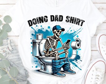 Esqueleto de papá divertido PNG: Diseño retro del Día del Padre (Descarga digital)