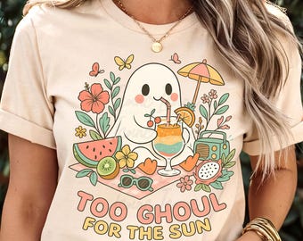 Too Ghoul for the Sun PNG, Summer Ghost Clip Art (Digital Download)
