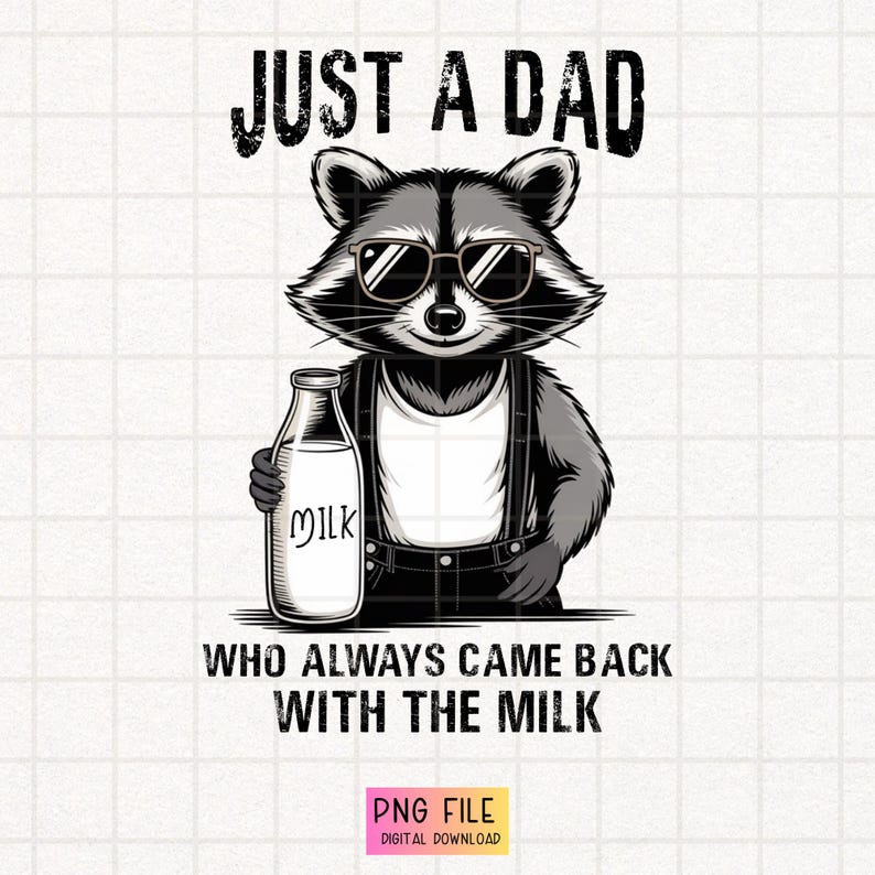 Funny Dad Raccoon PNG: Father's Day Shirt Design (digital Download, PDF ...
