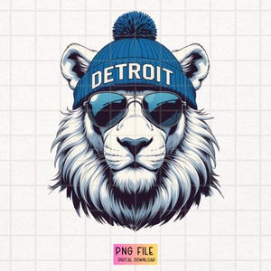 Vintage Detroit Football PNG, Cool Lion Head Clipart,Retro Sports PNG, Game Day Png, Detroit Team Fan Art, Football Season PNG