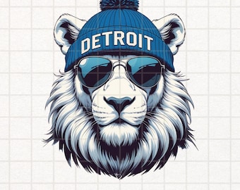 Retro Detroit Football Lion PNG Clipart, Game Day Fan Art (Digital Download)