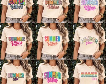 Retro Summer Vibes PNG Bundle: Trendy Shirt Design (Digital Download)