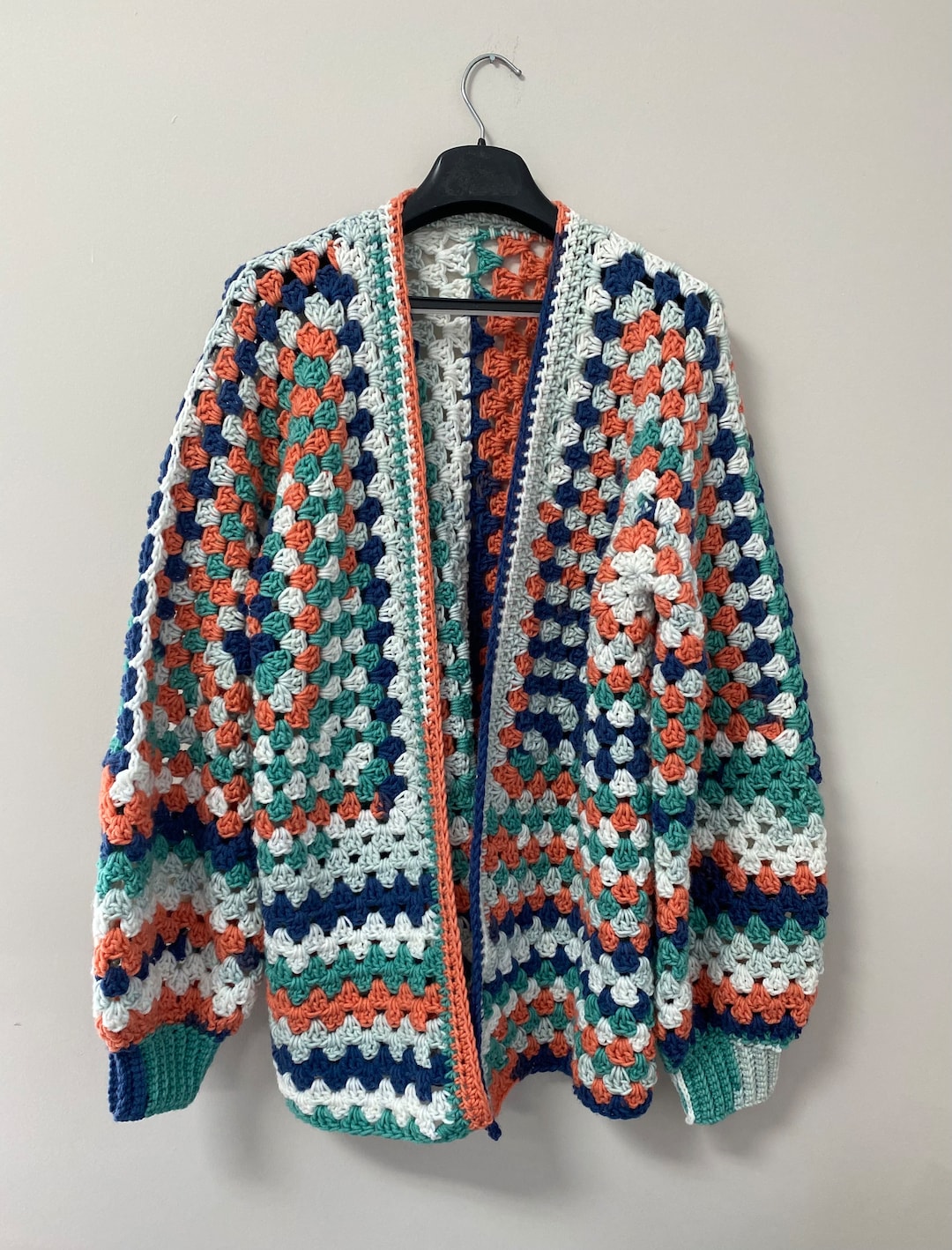 Crochet Hexagon Granny Square Cardigan Etsy