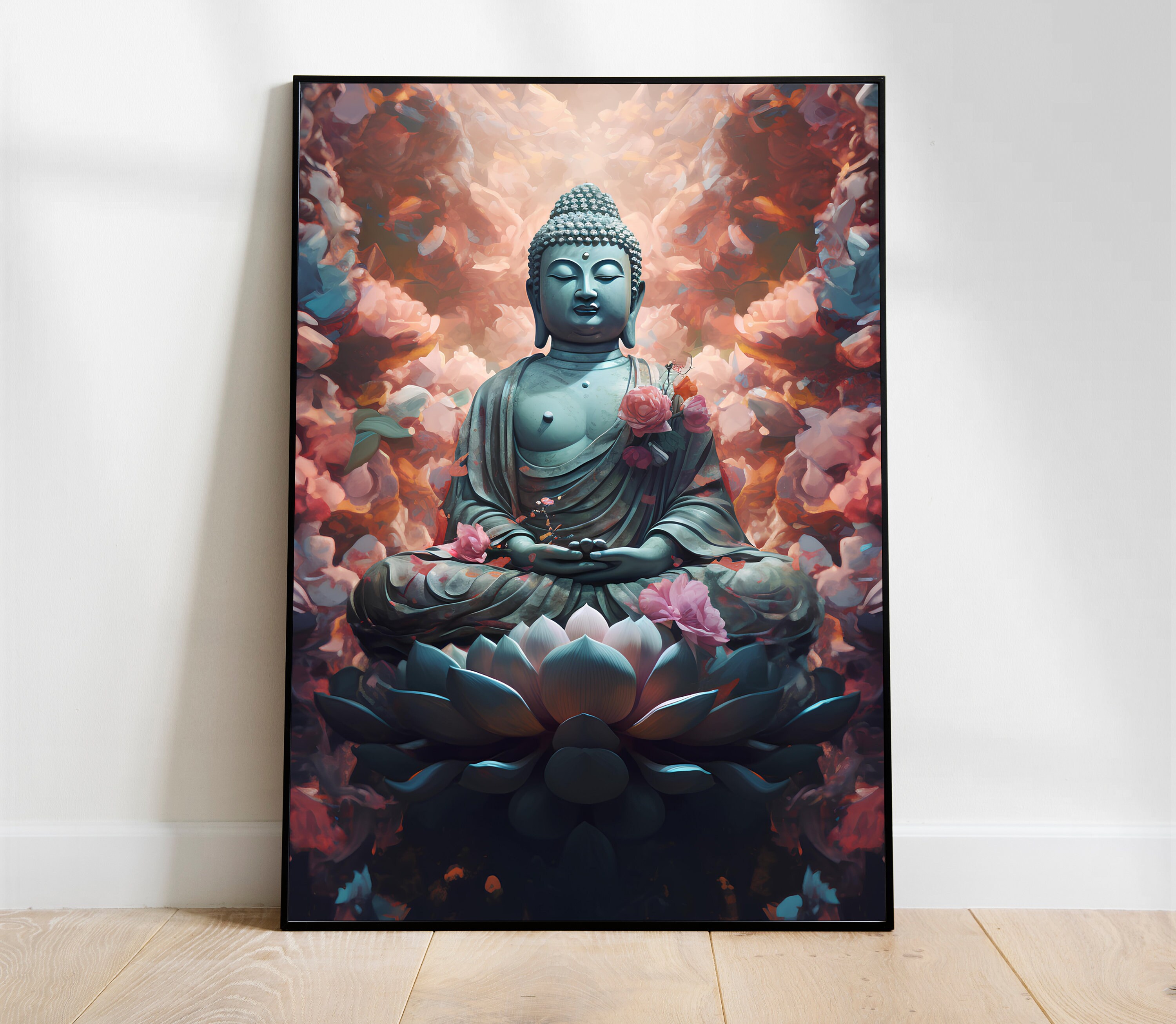 Modern Buddha Wall Art Digital Poster Serene Zen Decor Etsy
