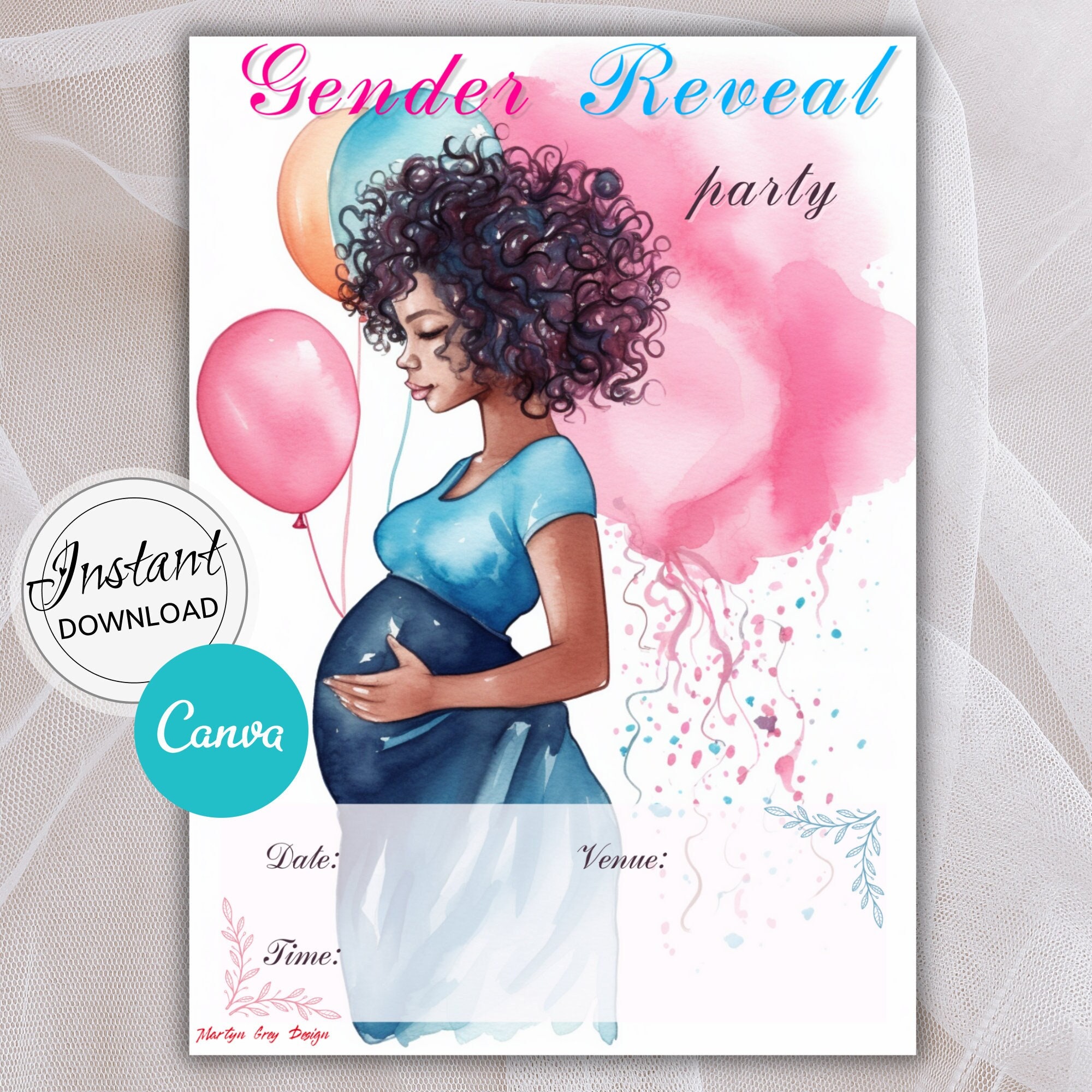 Gender Reveal With DIY Printable Canva Template Editable - Etsy