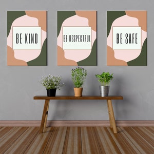 Classroom Posters for PBIS - Trendy font and colors - Elementary school and classroom decor - Education - Be Safe, Kind, and Responsible
