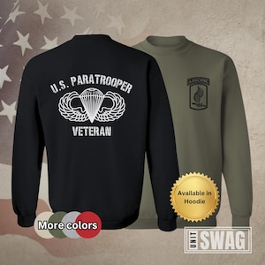 173rd Airborne Brigade, Sweatshirt, Combat Team, Paratrooper, Jump Wings, US Army, Veteran, Long Sleeve, Gift, Customize