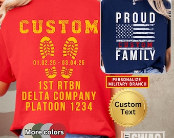 Military Family Custom Shirt Bootcamp Shirt Proud Military Family Shirts Customizable Graduation Shirt Graduation Gift Personalized 1