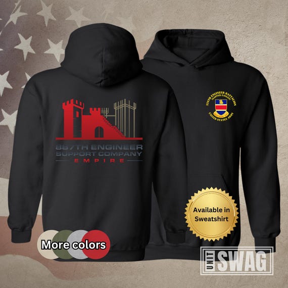 887 Engineer Support Company, Hoodie, Heavy Blend Hooded Sweatshirt