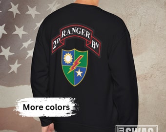 2/75 Ranger Battalion Scroll & DUI | RLTW | Sua Sponte | Logo Front  and Back | Unisex Heavy Blend Crewneck Sweatshirt