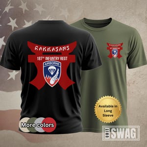 187th Infantry Regiment, T-Shirt, Rakkasans, 187 Infantry, Airborne, Paratrooper, Ne Desit Virtus, US Army, Military, Veteran, Gift, Shirt