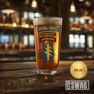 Special Forces, Pint Glass, Airborne, Tab, Special Operations, De Oppresso Liber, Graduation, US Army, Veteran, Military, Gift