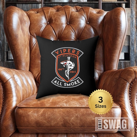 1 PLT, 44 ESB, Pillow, Vipers, 44th, Expeditionary Signal, Battalion, Enhanced, Unit Swag, Military, Veteran, Gift, Accent Pillow
