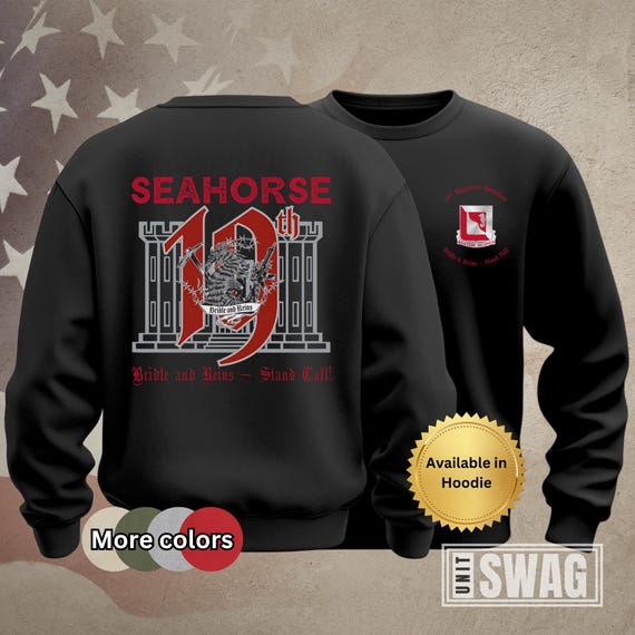 19 EN BN, Sweatshirt, Heavy Blend Crewneck, Seahorse, Bridle and Reins, Stand Tall, Unit Shirt