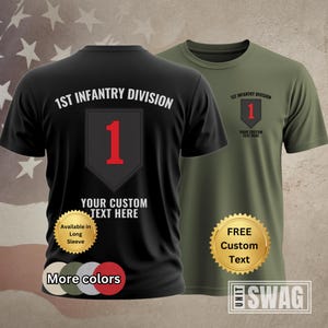 1st Infantry Division, Blackout, T-Shirt, Custom, Personalized, 1 ID, 1ID, The Big Red One, BRO, US Army, Military, Veteran, Gift, Shirt