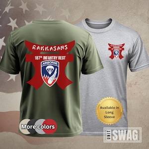 187th Infantry Regiment, T-Shirt, Rakkasans, 187 Infantry, Airborne, Paratrooper, Ne Desit Virtus, US Army, Military, Veteran, Gift, Shirt