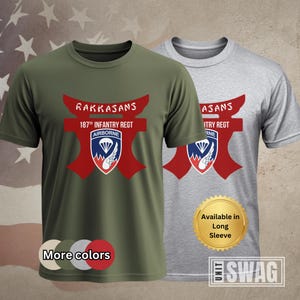 187th Infantry Regiment, T-Shirt, Rakkasans, 187 Infantry, Airborne, Paratrooper, Ne Desit Virtus, US Army, Military, Veteran, Gift, Shirt