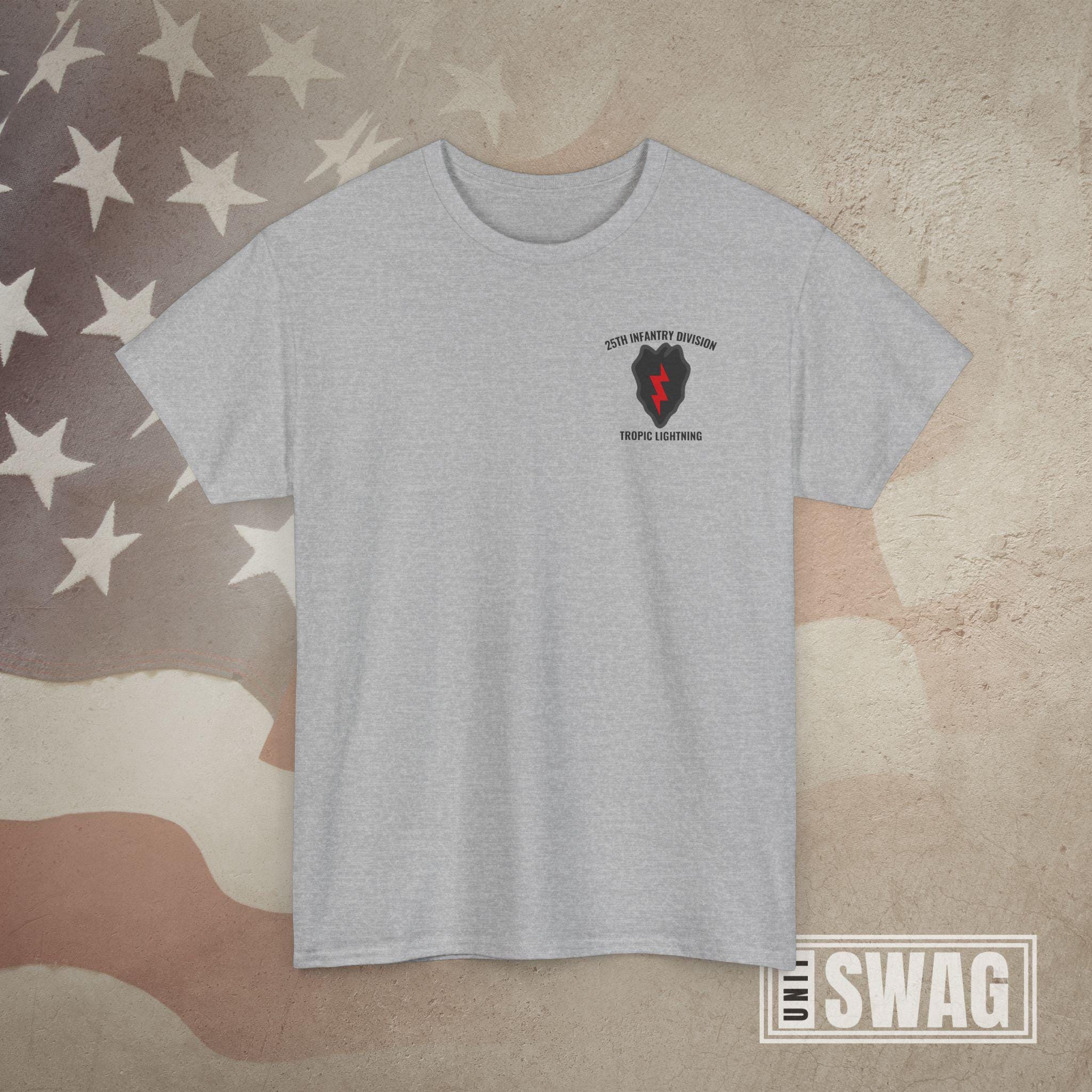 Alpha Industries｜ (25TH INFANTRY TEE (MTI55000C1 WHITE) 25th Infantry Division, T-shirt, 25 ID, Tropic Lightning