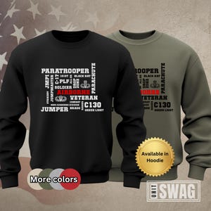 Airborne, Sweatshirt, Paratrooper, Jumpmaster, JMPI, Graduation, School, Custom, Personalized, US Army, Veteran, Military, Shirt, Gift