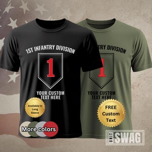 1st Infantry Division, T-Shirt, Custom, Personalized, 1 ID, 1ID, The Big Red One, BRO, US Army, Military, Veteran, Gift, Shirt, Tshirt