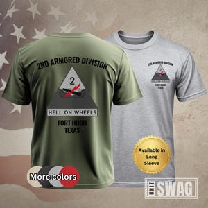 2nd Armored Division, T-shirt, 2 AD, Hell on Wheels, Fort Hood, Vintage, Memorabilia, US Army, Veteran, Military, Gift, Shirt, Tshirt