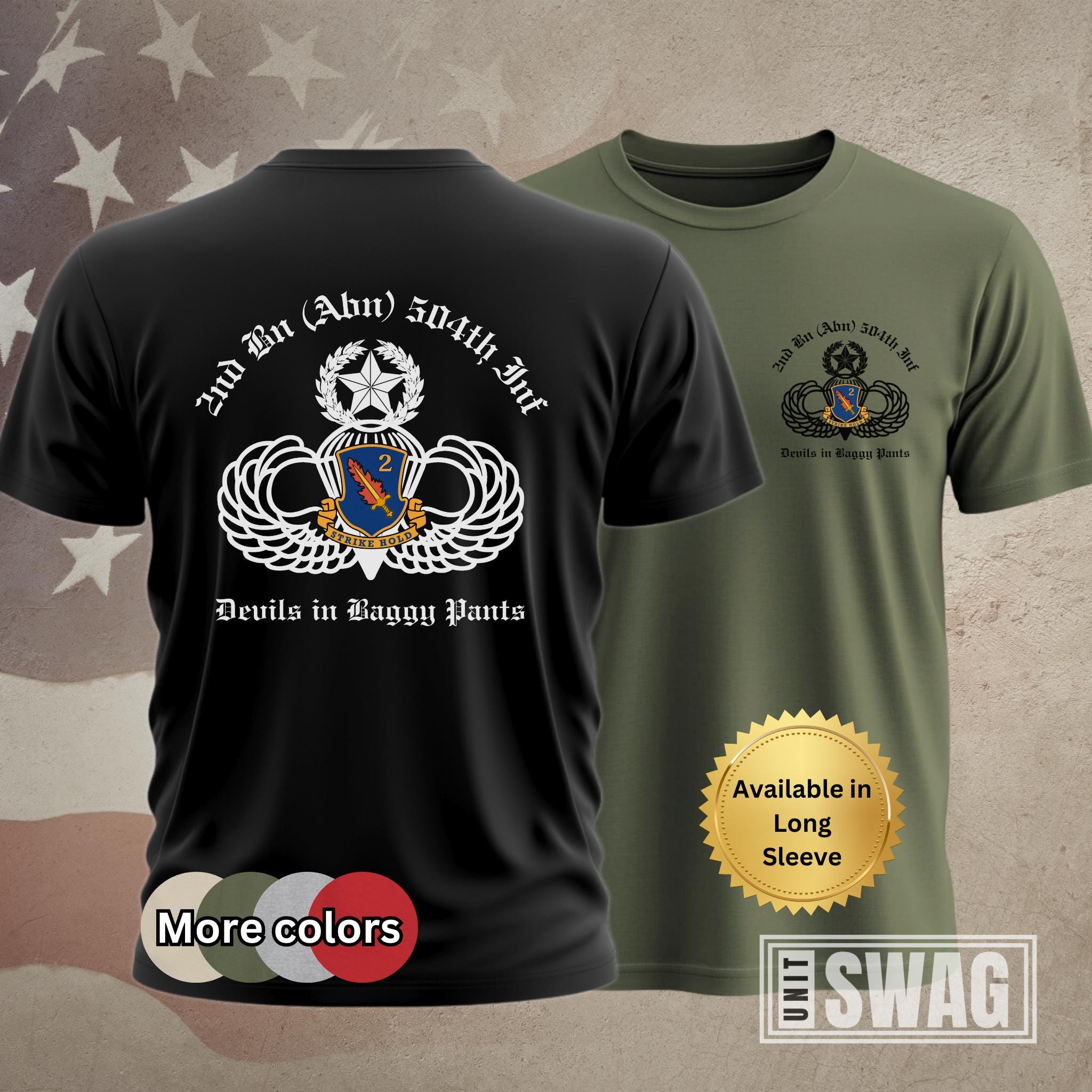 2-504th Infantry Regiment, T-shirt, PIR, White Devils, 82nd