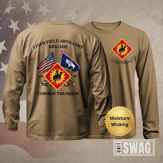 115th Field Artillery Brigade, Long Sleeve, T-Shirt, Coyote Brown