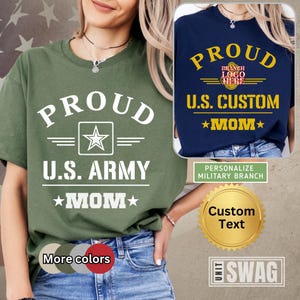 Custom Proud Army Family Bootcamp T-shirt Military Graduation Shirt Matching Family Shirts Proud Mom Boot Camp Personalized Family Day Tee