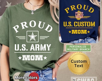 Custom Proud Army Family Bootcamp T-shirt Military Graduation Shirt Matching Family Shirts Proud Mom Boot Camp Personalized Family Day Tee