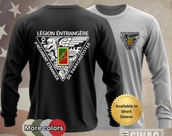 2E REP, T-Shirt, Long Sleeve, French Foreign Legion, Parachute Regiment, 2e Régiment Étranger de Parachutistes, Shirt