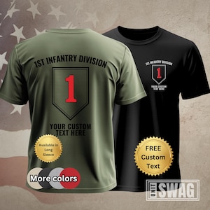 1st Infantry Division, T-Shirt, Custom, Personalized, 1 ID, 1ID, The Big Red One, BRO, US Army, Military, Veteran, Gift, Shirt, Tshirt
