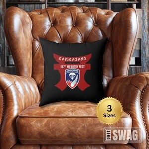 187th Airborne Infantry Regiment, Pillow, Rakkasans, Paratrooper, Airborne, US Army, Veteran, Military, Custom, Gift, Accent Pillow