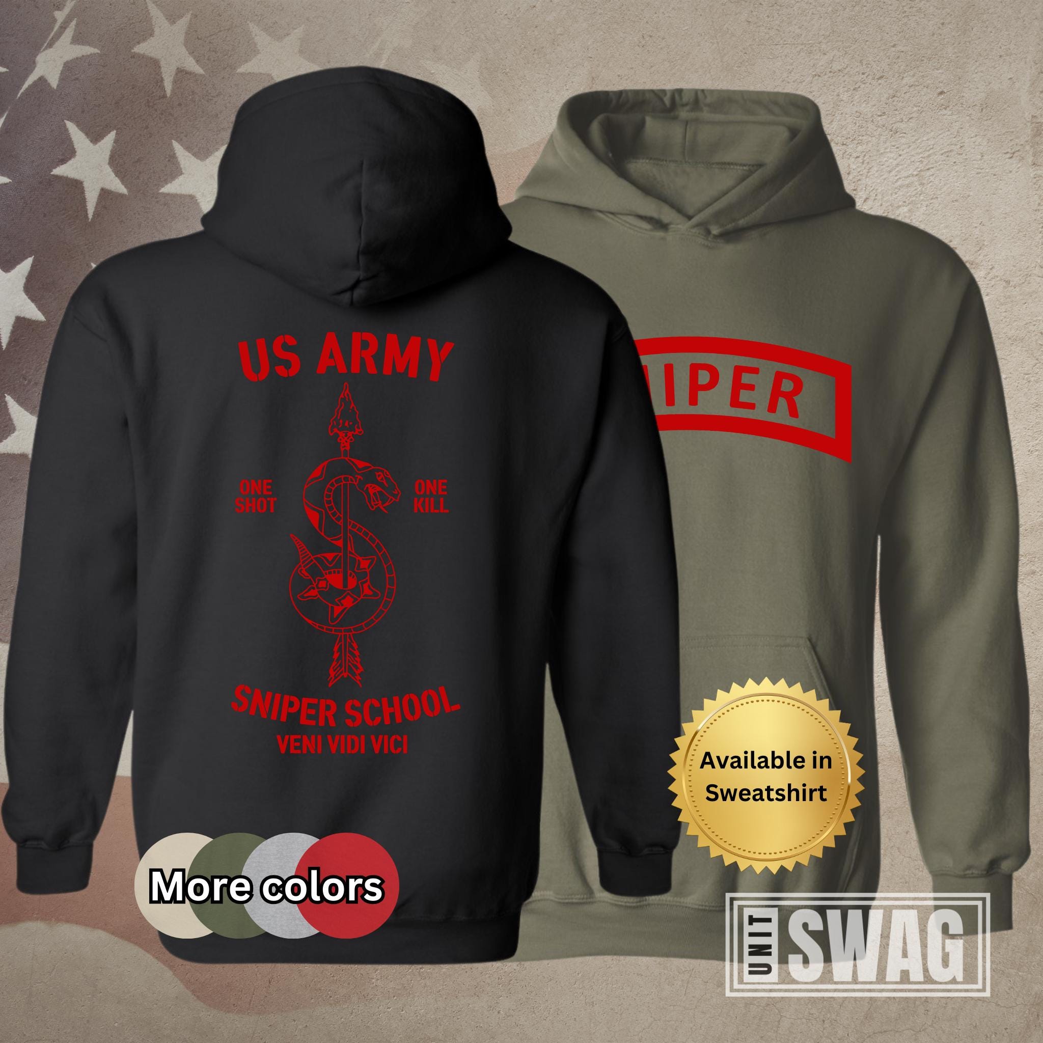 Sniper School, Hoodie, Sniper Tab, Sniper, Sniper Instructor, Army