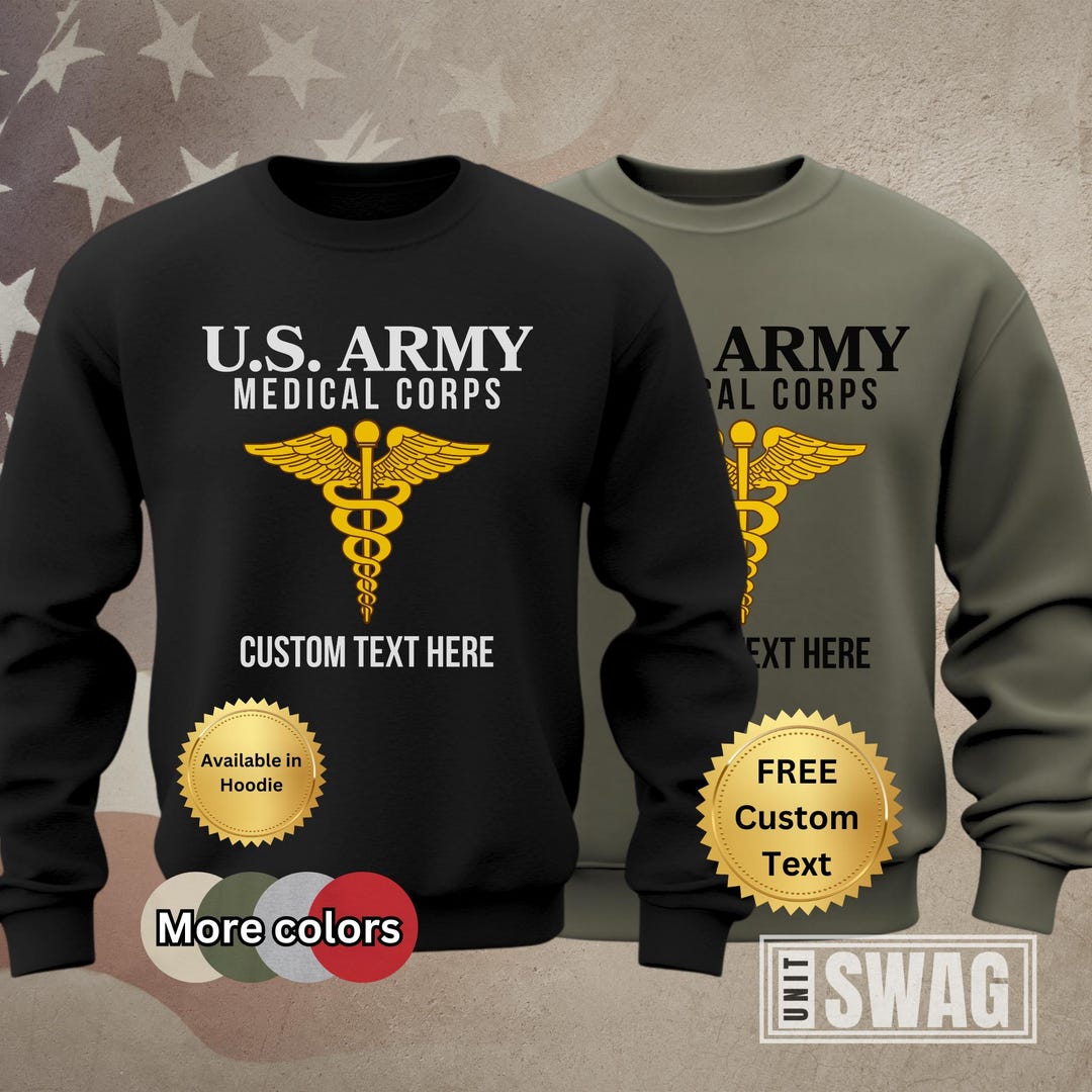 U.S. ARMY MEDICAL スウェット トレーナー Medical Corps, Sweatshirt, Combat Medic, 68W, Custom, Personalized