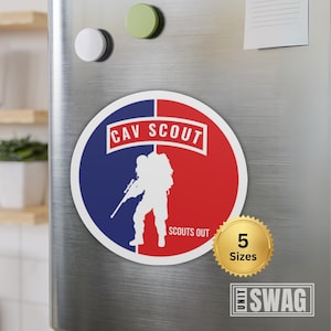 Cavalry Scout, Magnet, Die-Cut, US Army, Cav Scout, Scouts Out, Scout Tab, Army Scout, Cavalry, Custom, Veteran Gift, Gift for Veteran, Gift